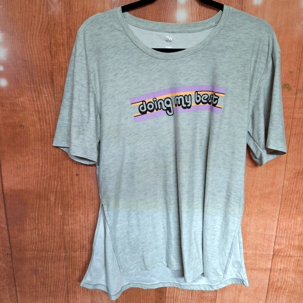SO SIZE SMALL GRAY T-SHIRT "DOING MY BEST"